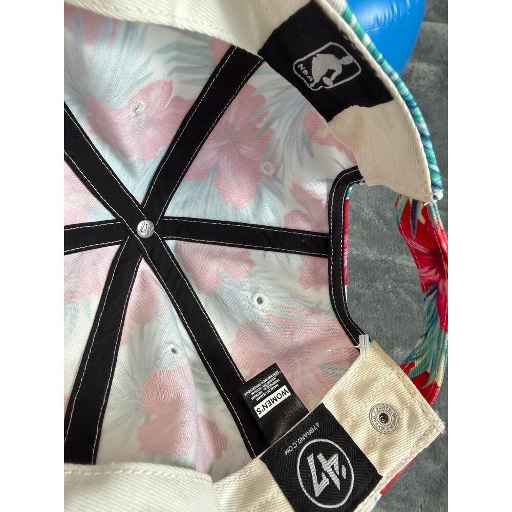 Brooklyn Nets 47 Brand Floral Sharon Women’s Clean Up Hat Adjustable NWT NBA Cap - Picture 8 of 8